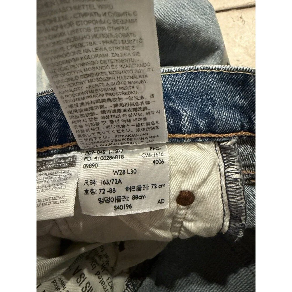 Levis Jeans Mens 28x30 511 White Oak Cone Denim Blue Slim Straight Fit NEW